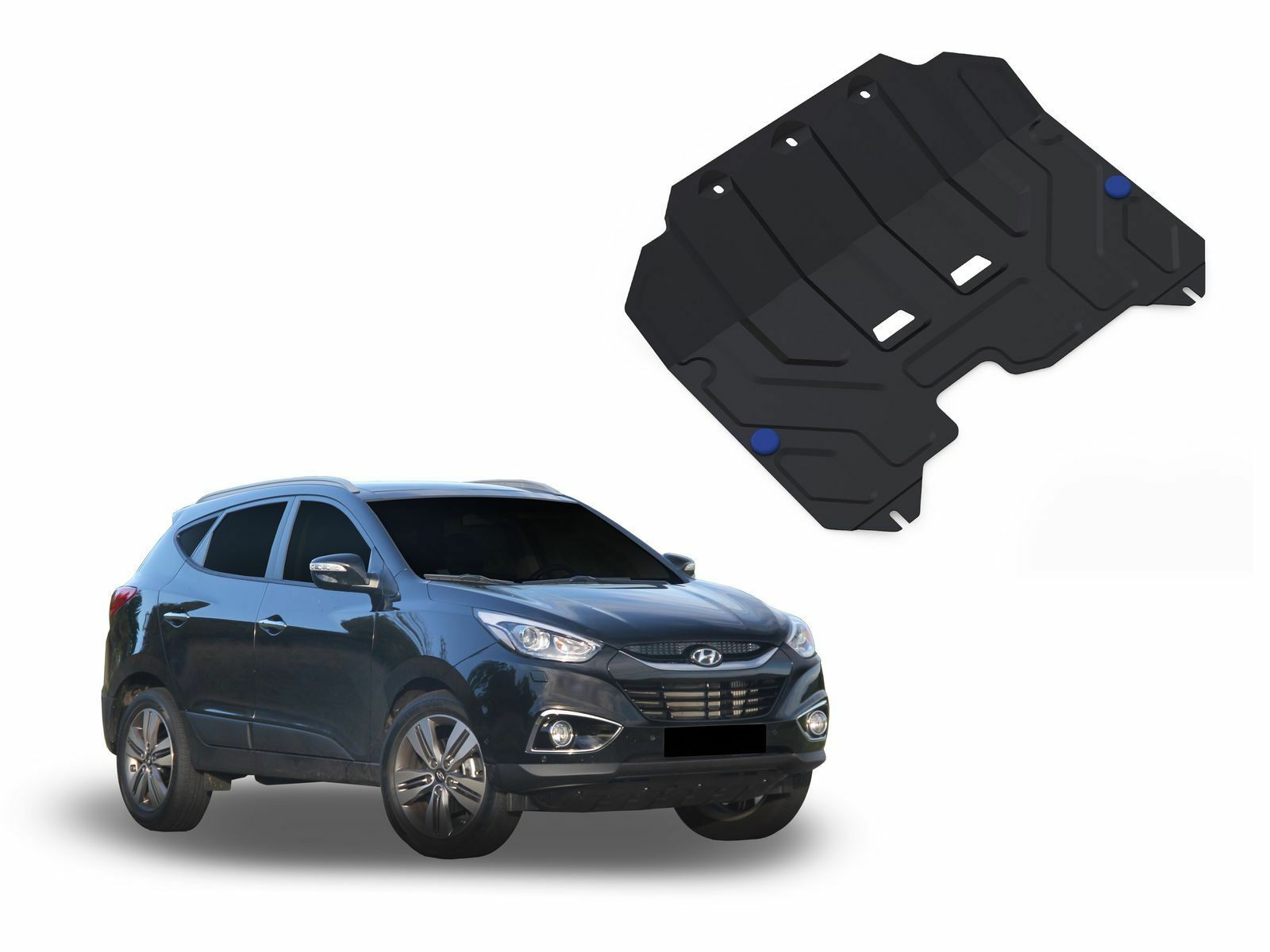 Protection sous moteur en acier pour Hyundai ix35 de 2010 à 2015 avec kit de fixation complet