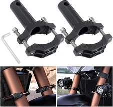 2x Motorcycle Fork Mount Fog Spot Light Brackets Adjustable Fit 20-55mm Roll Bar