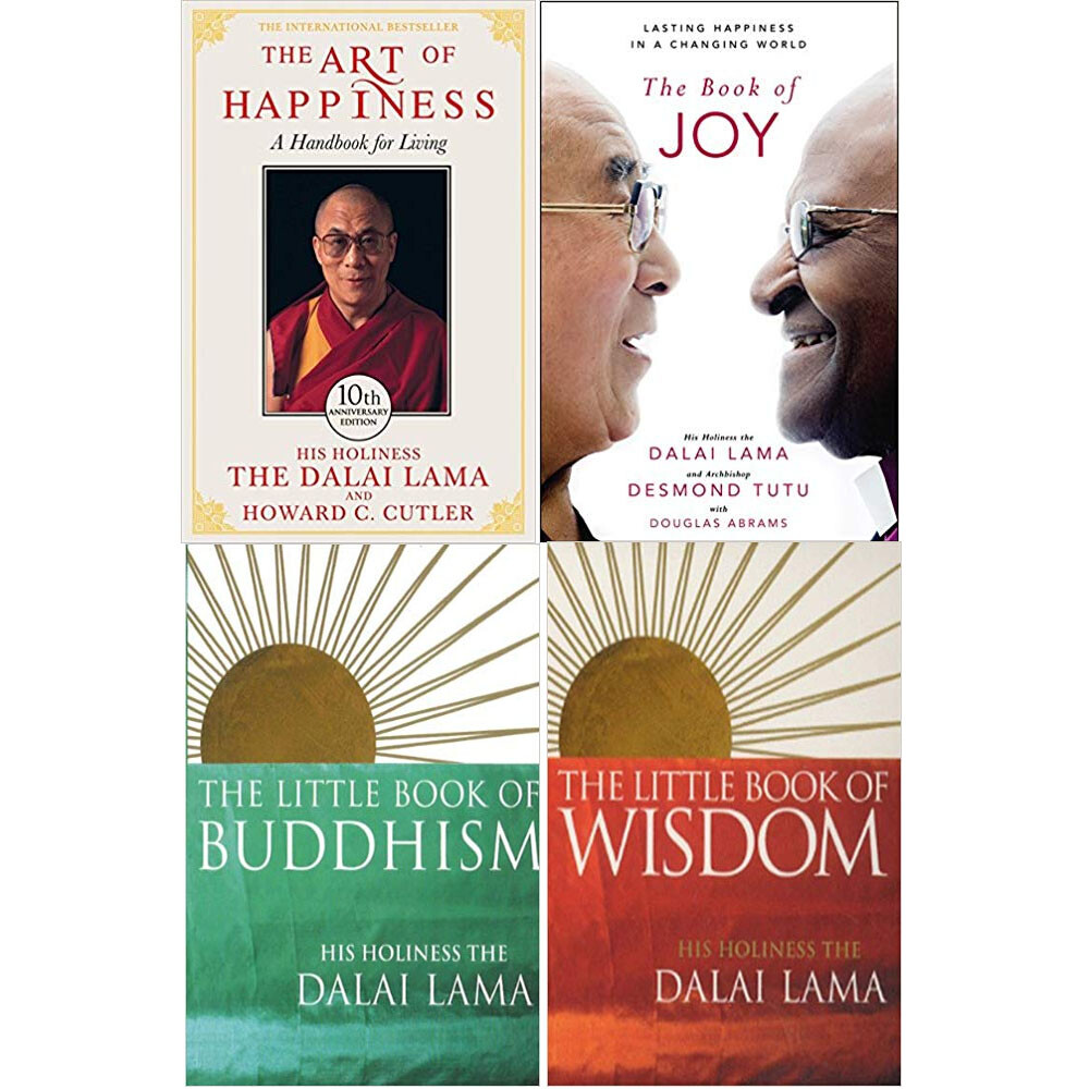 Dalai Lama Happiness,Book of Joy, Of Buddhism, Of Wisdom 4 Books Collection Set