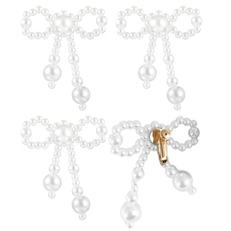 Fashionable Pearls Bowknot Earrings Jewelry Elegant and Tempting Ear Studs Charm