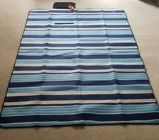 Blue/Beige/White Camel Crown Suede Picnic Blanket