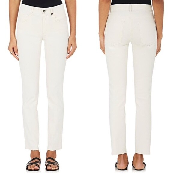Jeans ajustados marfil de lona elástica arrugados Helmut Lang para mujer 2 *NUEVOS* $390-image