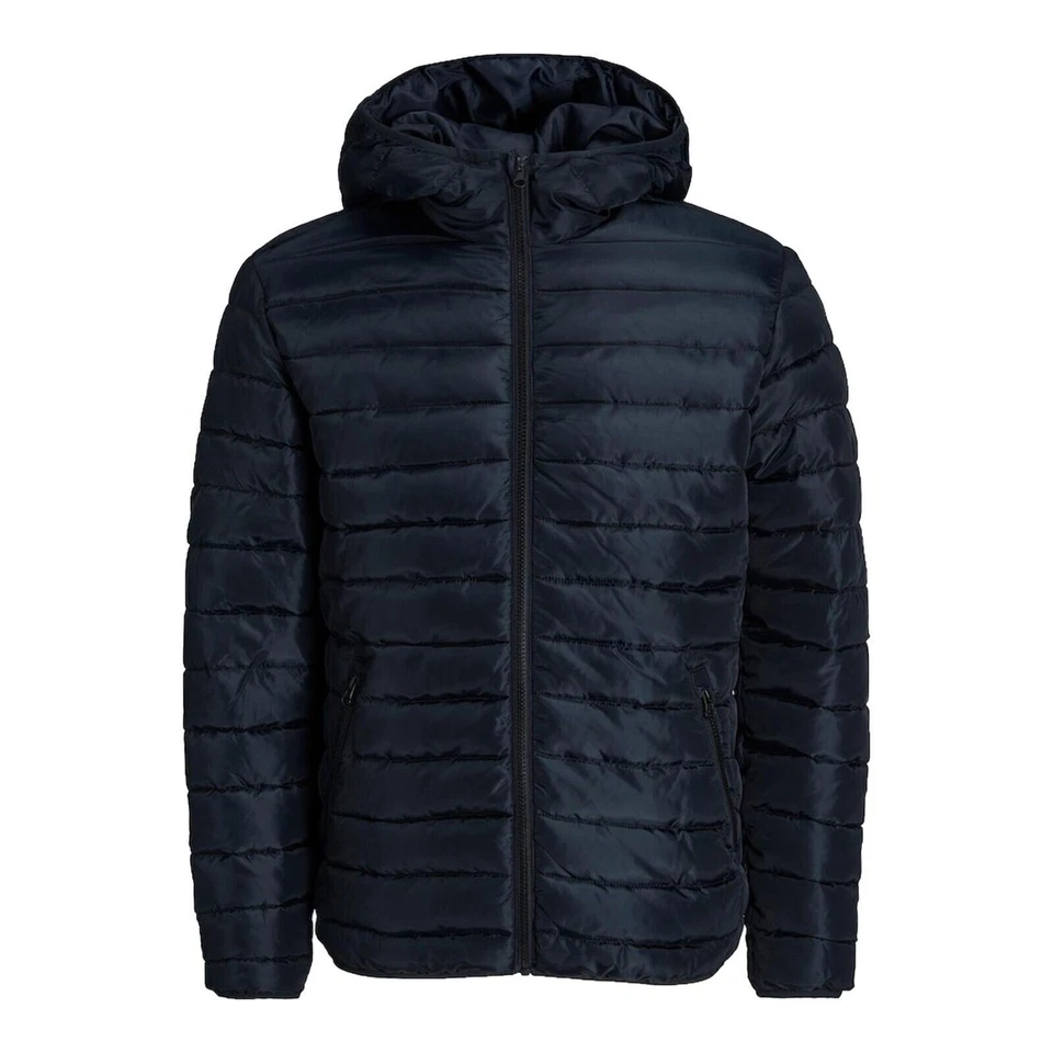 Mens Puffer Padded Jacket Jack & Jones Hooded Casual Lightweight Coat S-2XL - Image 2 of 4