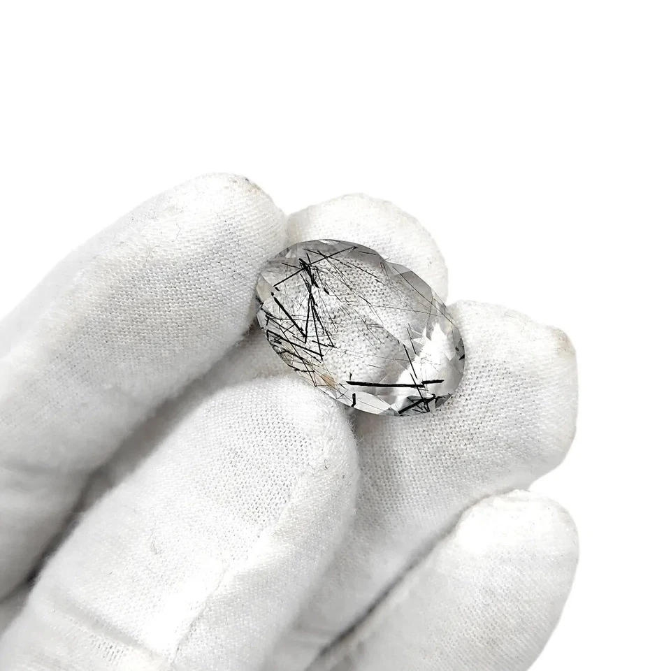 15 CRT AAA 100% Natural Amazing Black Rutile Quartz Oval Cut Loose Gemstone - Image 2 of 4