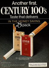 1984 Vintage Print Ad Another first Century 100's Taste that delivers 25 pack