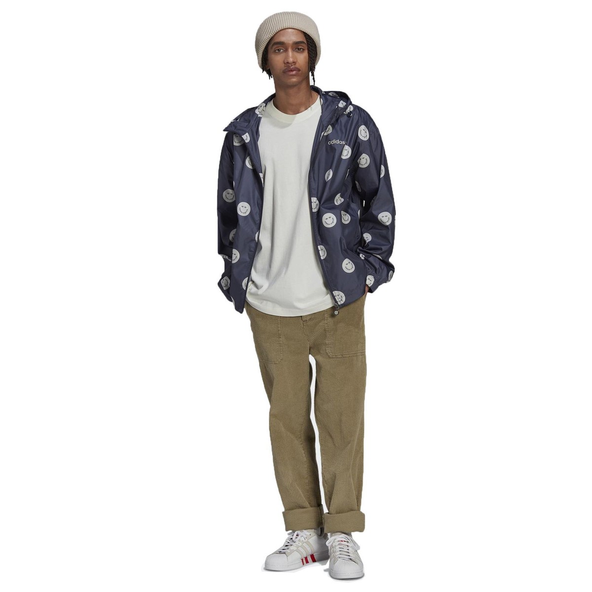 Adidas Originals AOP Windbreaker Jacket Smiley Mr. Happy Dots | eBay