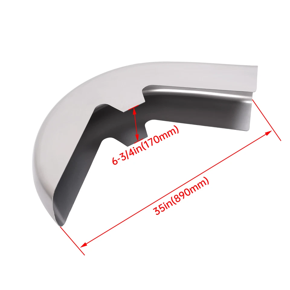 Rueda guardabarros delantero envolvente acero para Harley Touring Bagger Softail modelos 26" Foto 2 de 4