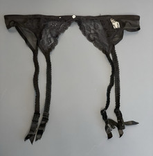 Vintage Christian Dior Garter Belt Size Large Black Lace Adjustable Lingerie
