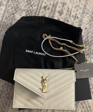 Yves Saint Laurent NWT White Leather Shoulder Crossbody Bag