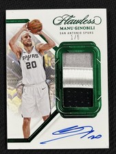 2022 Panini Flawless Manu Ginobili Emerald Logo Patch Auto /5 San Antonio Spurs
