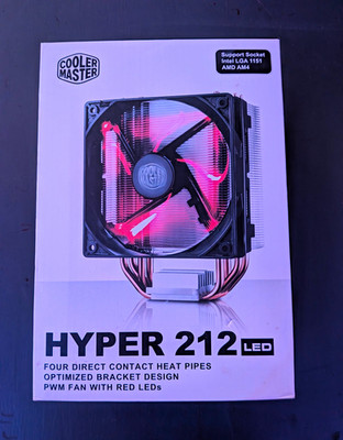 Cooler Master Hyper 212 LED CPU Cooler 120mm Red LED 4-Pin RR-212L-16PR-R1