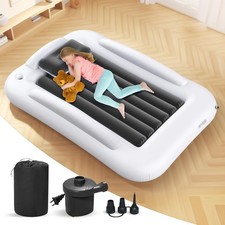 Inflatable Toddler Travel Bed - 60 Inches Portable Toddler Bed for Travel wit...