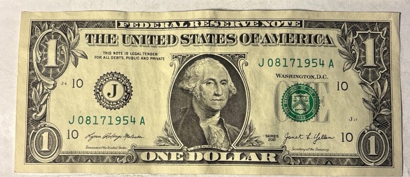 BIRTHDAY/ANNIVERSARY $1.00 CURRENCY Note 08-17-1954 Actual Serial# 08171954