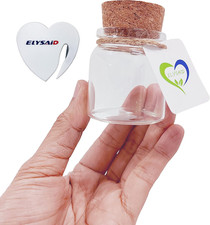 2Pcs Empty Clear Glass Bottles Vials with Cork Stopper Storage Jars 47Mm Bottle