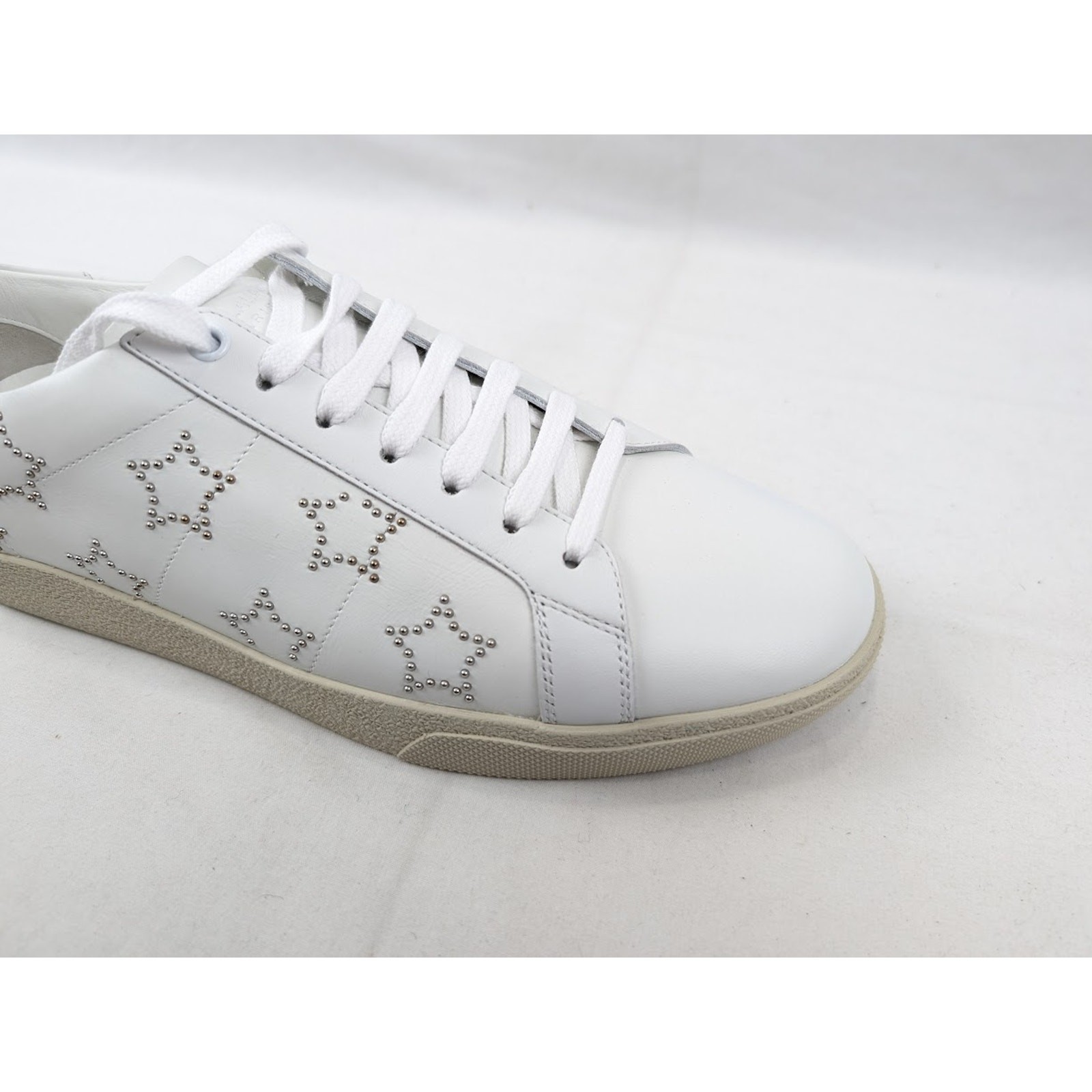 Sneakers basse Saint Laurent Paris SL 06 Star Merid effetto bianco nuove con etichette 42 5
