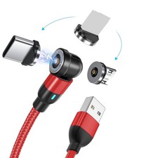 Magnetic Charging Cable 540 Rotating USB C Micro iProduct LED Light 1 6ft Phone