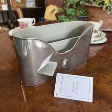 Portaposta Contenitore da per scrivania in argento sheffield silverplate Antico