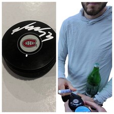 NOAH DOBSON SIGNED MONTREAL CANADIENS HOCKEY PUCK W/ CASE COA