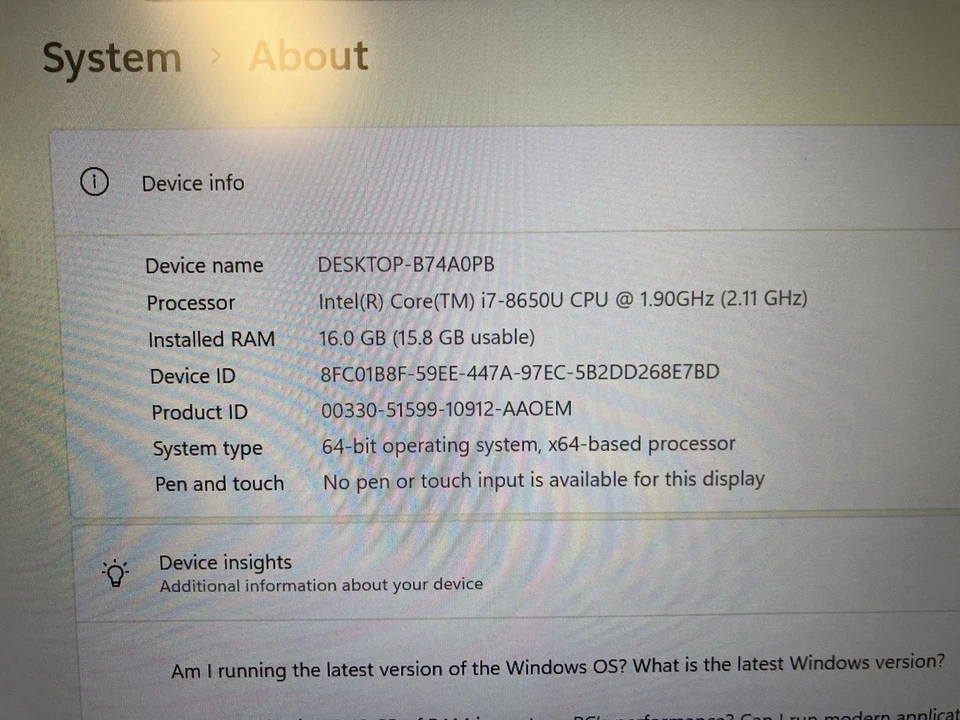 Lenovo ThinkPad X1 Carbono 6ta Generación Intel i7-8ª Generación | 16GB | 256GB M.2 Win 11 Pro Foto 2 de 4