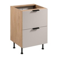 KüChenschrank Unterschrank Schubladenschrank Holz Schrank Beige Weiß