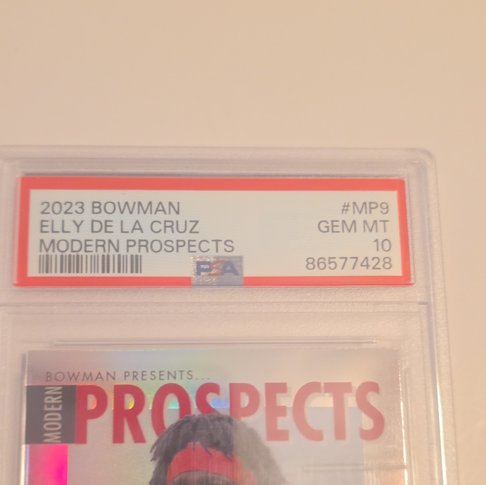 Topps 2023 Bowman Modern Prospects The Elly Show Elly De La Cruz MP-9 RC PSA 10 view 2