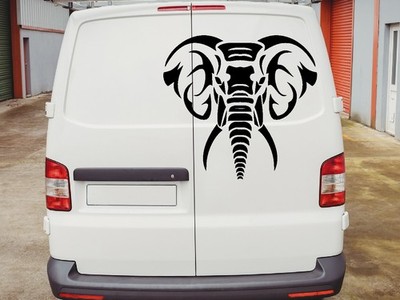 Lustiger Stammes Elefant Wandaufkleber Autoaufkleber Afrika Van Wildlife Tiere Savanne