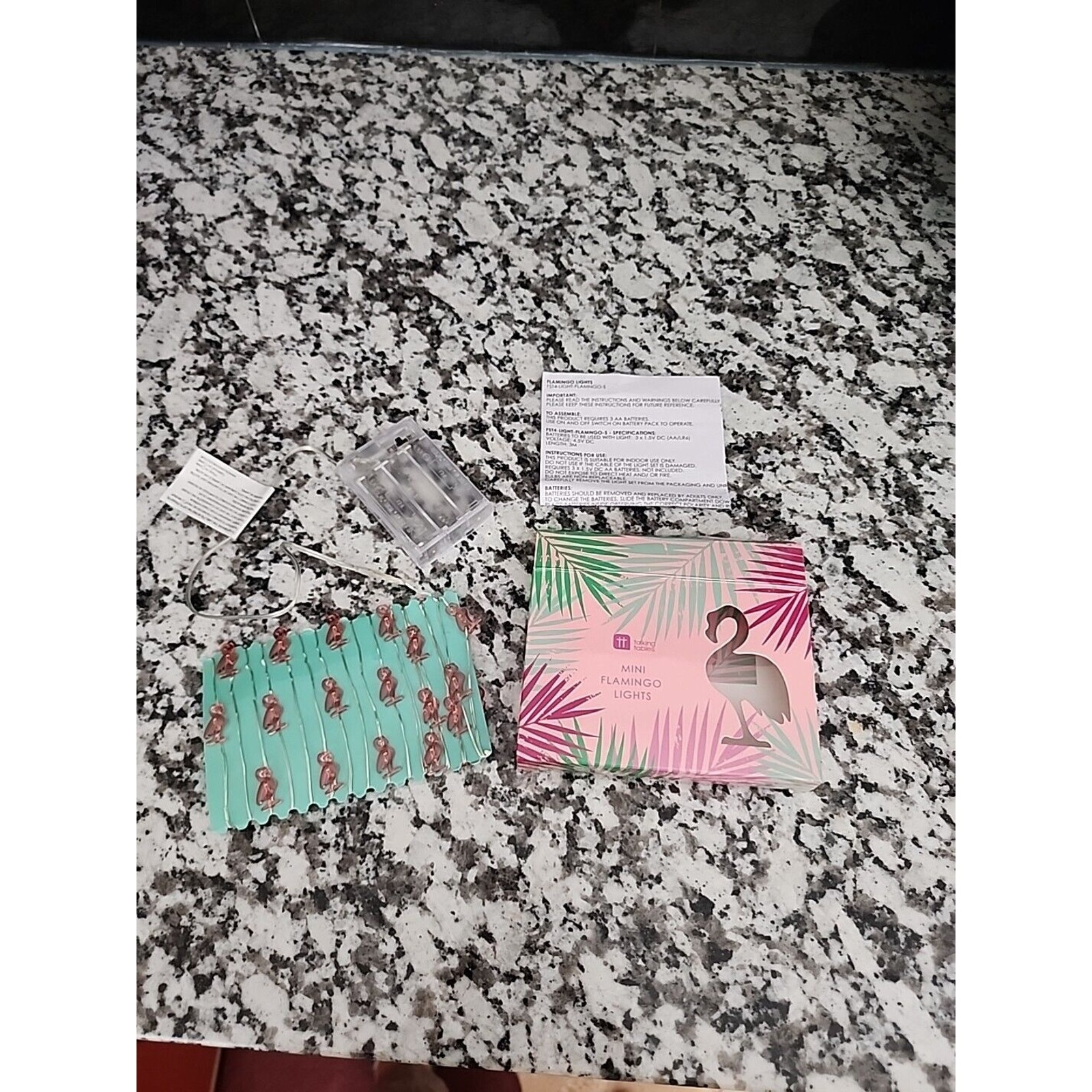 Talking Tables New in Box Tropical Mini Pink Flamingo LED Lights