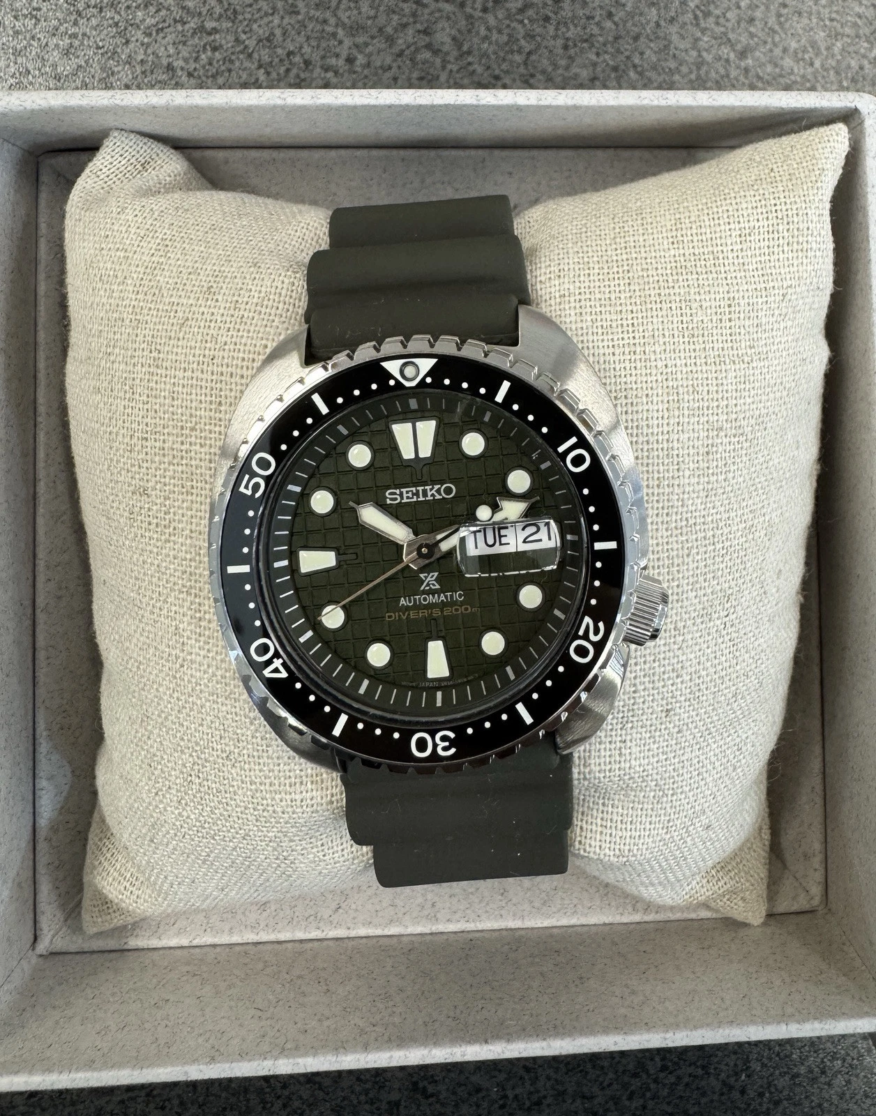 New Seiko Automatic Prospex King Turtle Divers 200M Men's Watch SRPE05 Green