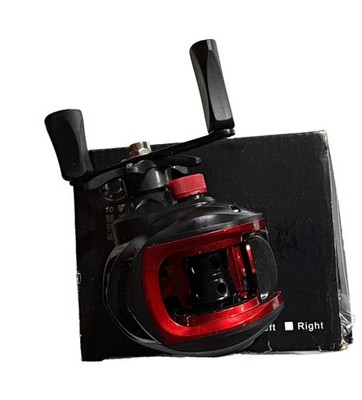 Right-Hand Low Profile Baitcast Reel 10BB 6.3:1 10lb Drag Black/Red