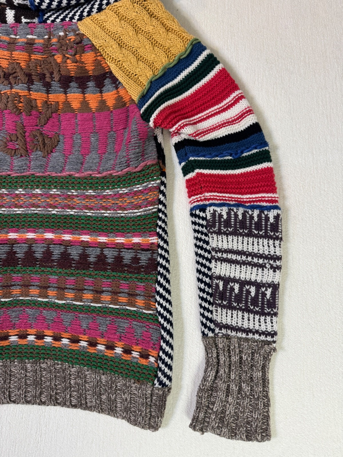 Desigual Multicolor Patchwork Geometric Knit Zip … - image 21