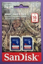 SanDisk 16GB SDHC 2-Pack Class 4 Memory Card for Trail & Game Cams New & Sealed!