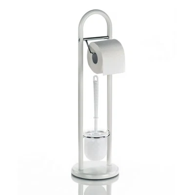 WC Garnitur mit Toilettenpapierhalter und Bürstentopf 65cm, Toilettenbürste m... - Bild 1 von 4