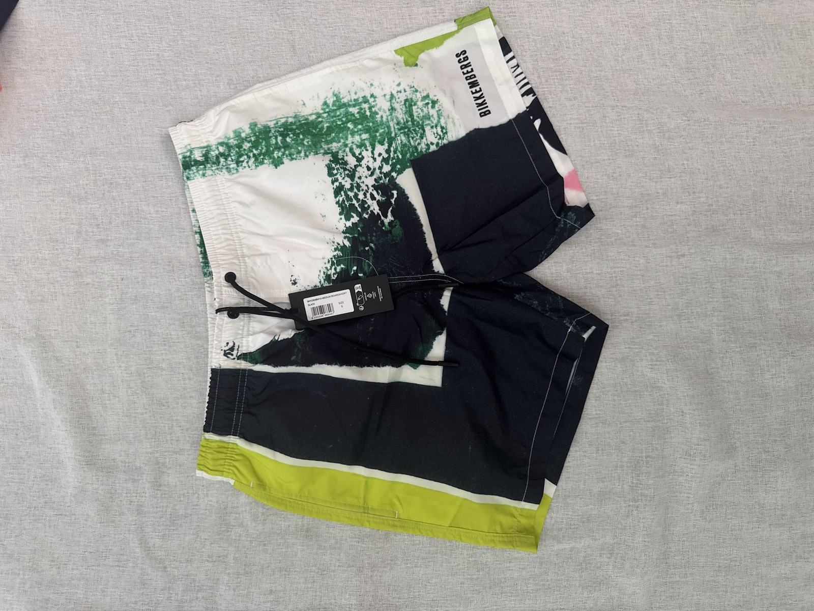 Bikkembergs Medium Boardshort Swimsuit - Black (Print), Size S, New