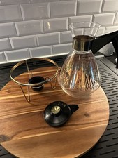 Caraffa Mid-Century moderna PYREX atomica caffettiera 8 tazze con scaldacandele 