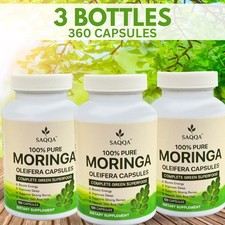 Organic Moringa Oleifera 1000mg Serving 100 pure  Natural 360 Capsules