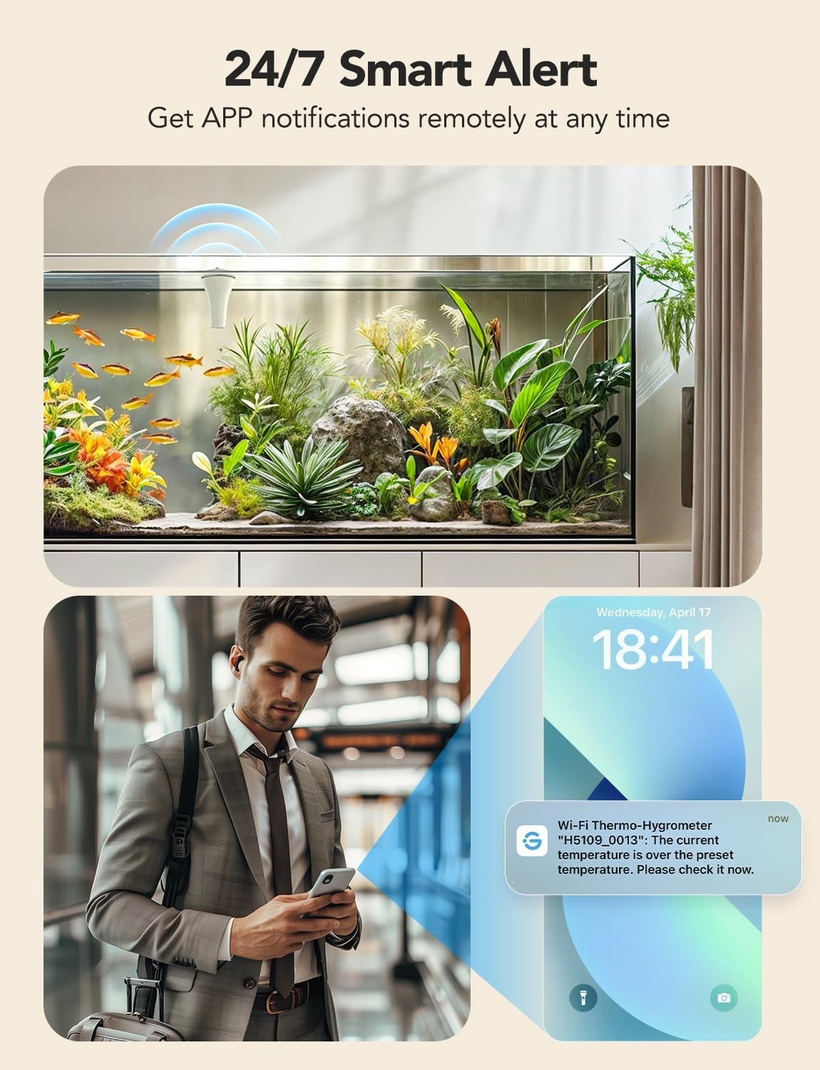 GoveeLife Smart Digital Pool Thermometer Wireless App Easy Read, WiFi