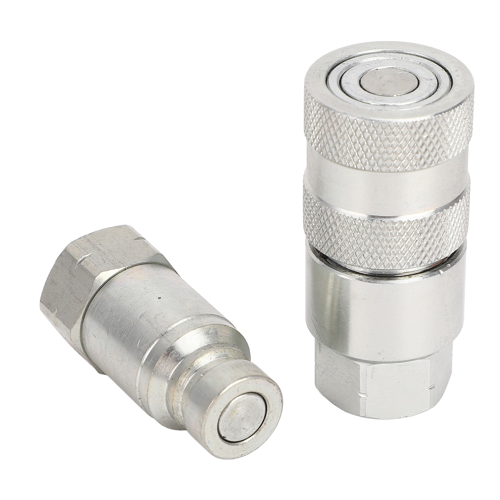 °Flat Face Quick Couplers 2Pcs 5076 PSI Pressure Hydraulic Quick Couplers 11.5L☜