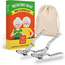 Nail Clippers Set, Easy Grip 360 Rotary Fingernail Clipper, Sharp Heavy Clipp...