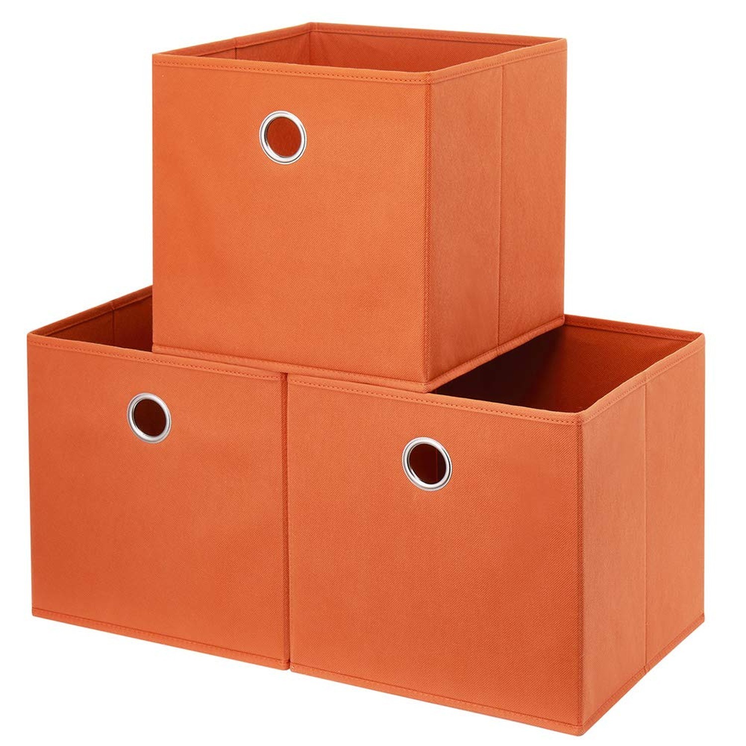 Orange Fabric Storage Cubes 11x11x11 Organizer Bins for Shelves Cubicles