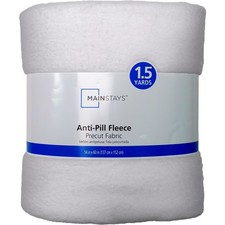 1.5 Yards 100 Polyester Lux Anti-pill Fleece Solids, White, 60" Wide for Crafts