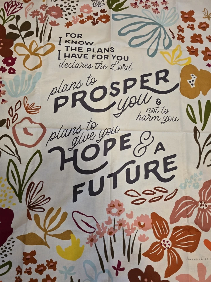 Things Above Passages Cream Cotton Fabric Panel 36x44" - Image 4 of 4