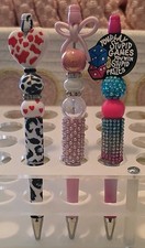 Handmade Decorative Ballpoint Pens Plastic Beads Rhinestones Set of 3