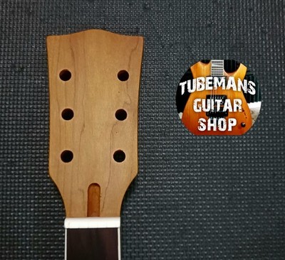 Roasted Canadian Maple & Rosewood LP Neck QUALITY!   Pre-drilled Heel