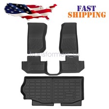 Tpe Floor Mats Trunk Cargo Liners Set For 2014-2018 Jeep Wrangler Jk 2-door