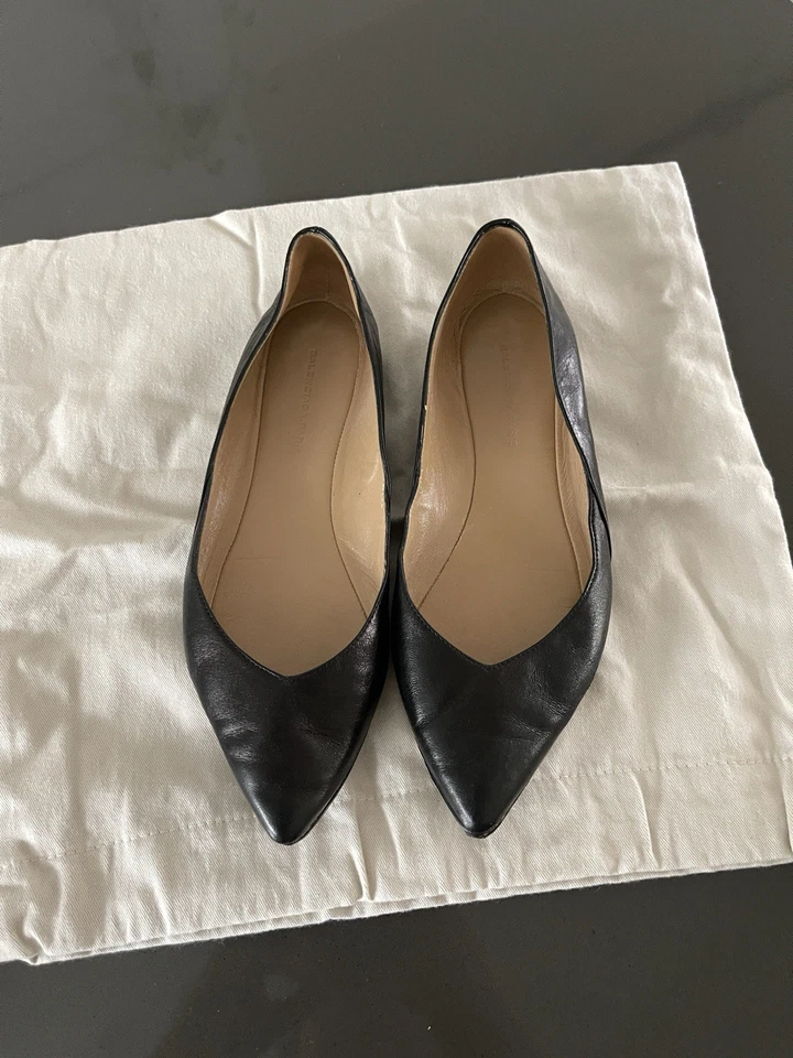 Balenciaga Paris Leather Ballet Flats - Image 2 of 4