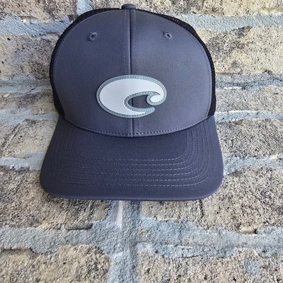 Costa Del Mar Core Performance Trucker Hat Gray Black Snapback FQS900226 NEW