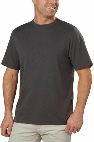 Kirkland Signature Men's Short Sleeve Pima Cotton Slub T-Shirt, Grey, Large - Picture 1 of 2