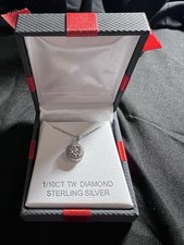 Sterling Silver 1/10 CTTW Diamond Pendant With 18  Chain
