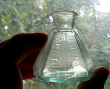 OPEN PONTIL S.O.DUNBAR TAUNTON BOLD EMB 8 SIDED UMBRELLA INK BOTTLE 1850s