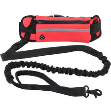 Hands Free Dog Leash for Running Walking Reflective Leash with Waist Bag Retract